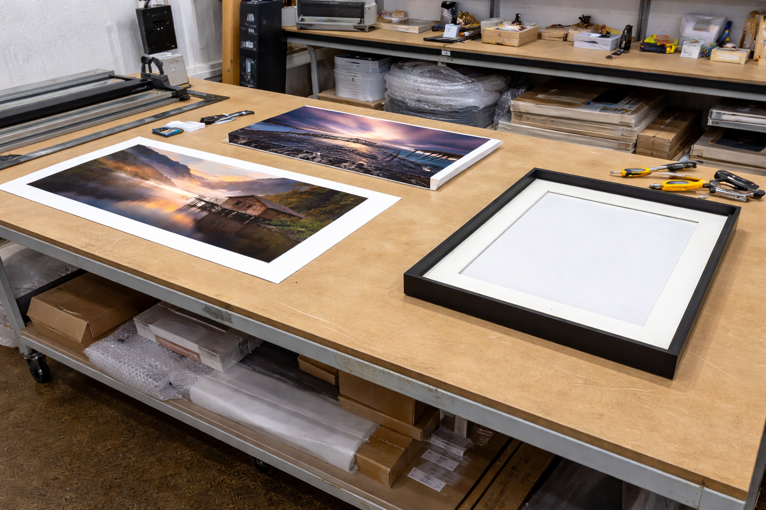 picture framing preparation at the nikart studio and gallery in williamstown