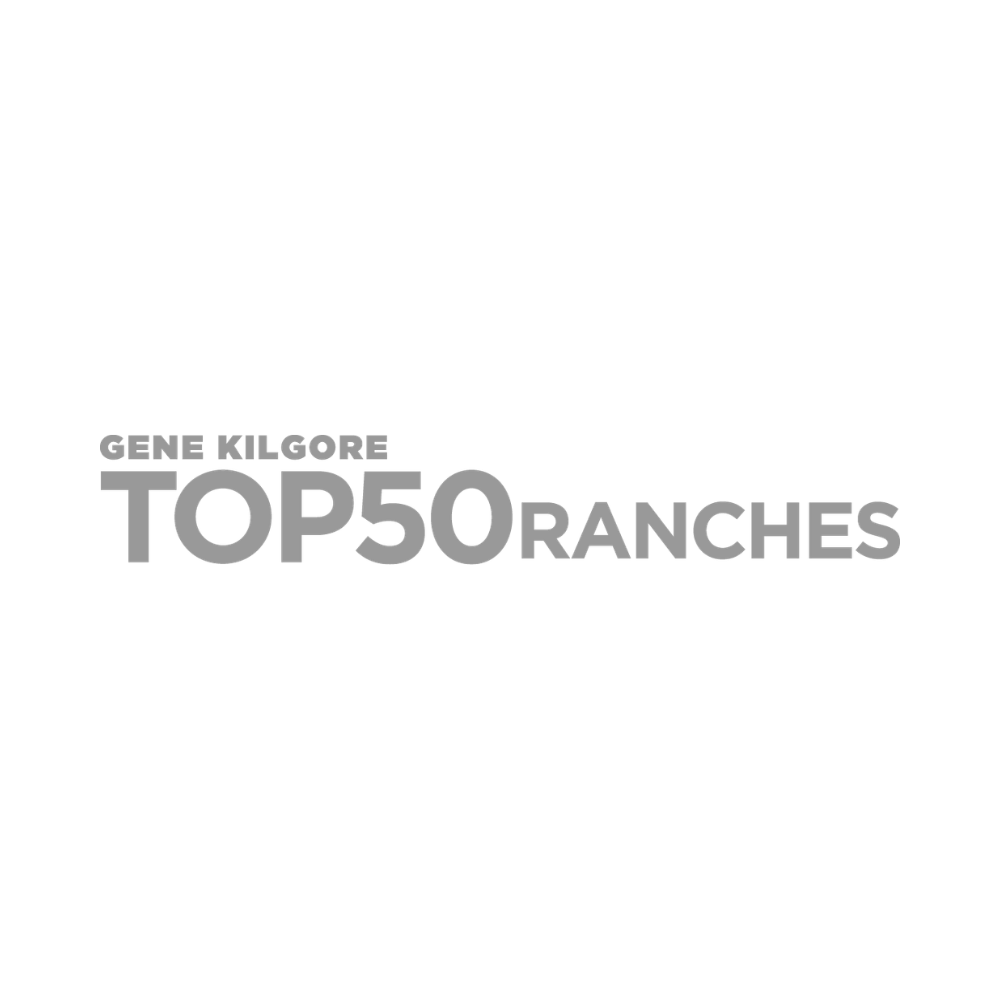 Book cover titled "Top 50 Rances" by Gene Kilgore with a black background and a silhouette of a cow's head.