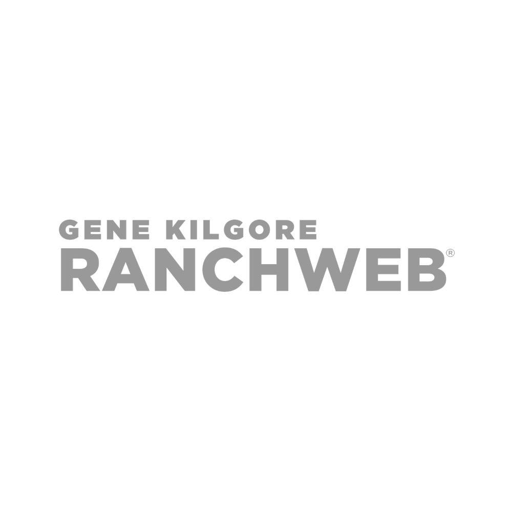Black background with white and gray text reading: Gene Kilgore RanchWeb.