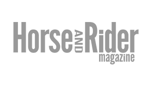 Horse & Rider magazine logo in black and white