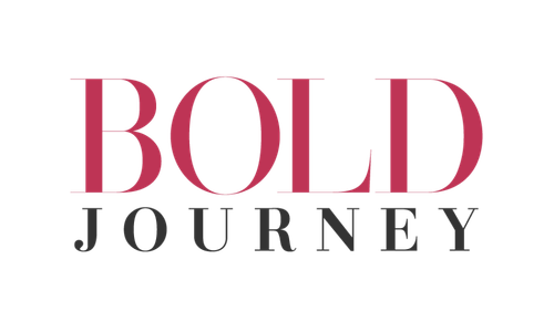 Bold Journey logo with the word "BOLD" in pink and "JOURNEY" in black on a black background.