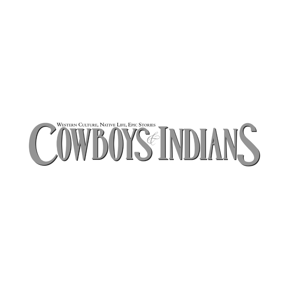 Poster with the words "Western Culture, Native Life, Epic Stories" and the title "Cowboys & Indians" in large stylized font.