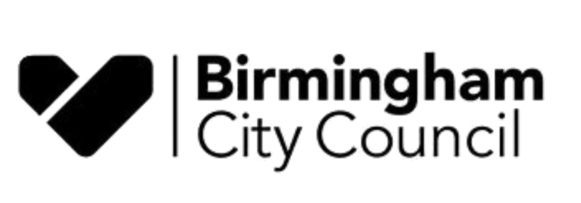Birmingham City Council logo including a heart shape split in two.