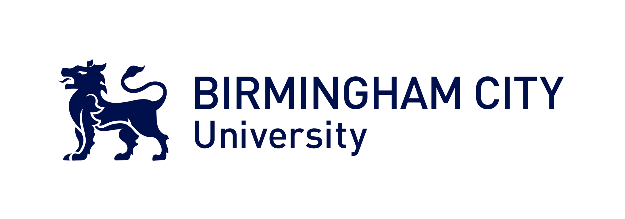 Birmingham City University logo with a blue lion and text.
