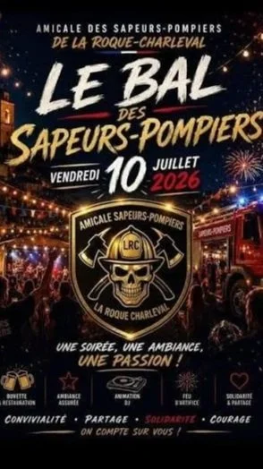 affiche du bal des pompiers