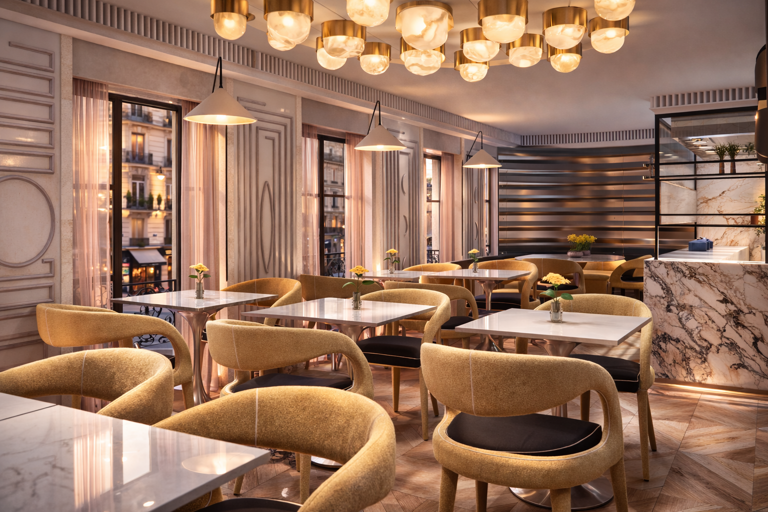 Cafetería elegante con vistas a la ciudad.png