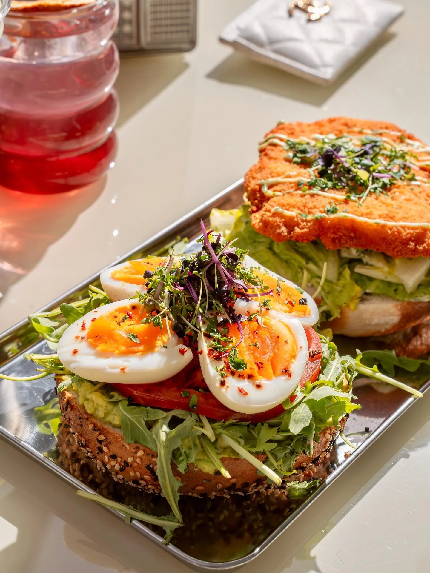 🥯✨ New on the menu! Meet our two latest creations made to brighten your day:

💛 Golden Crunch &ndash; crispy chicken schnitzel meets creamy Caesar salad and a touch of lime for that perfect bite.

☀️ Sunrise Stack &ndash; avocado cream, arugula sal