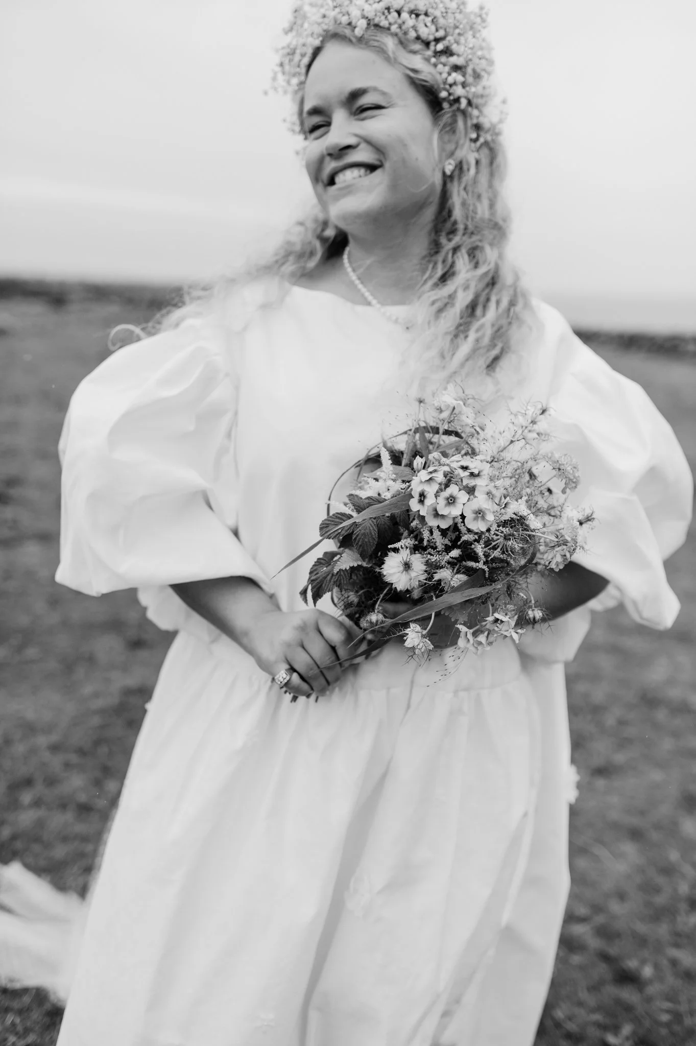 Charlotte Sweet Bespoke Wedding Dress Silk Gown Wedding Gown Destination Wedding Couture Gown Silk Gown Fashion Wedding Gown Couture Gown Oversized Gown Relaxed Bridal Gown Hippy Bridal Gown Flowers Flower Headpiece Bridal