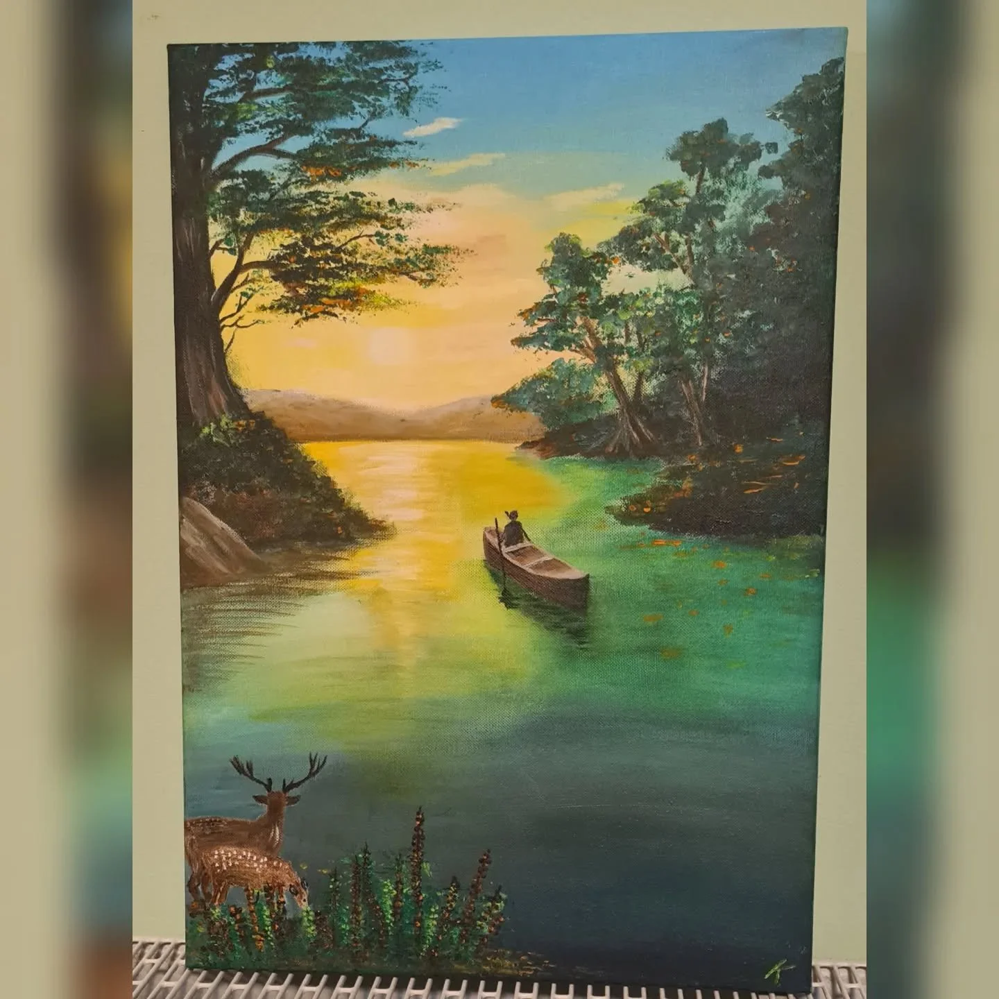 #acryliconcanvas 50&times;35cm #naturepainting #waterpainting #animalpainting #nofilter