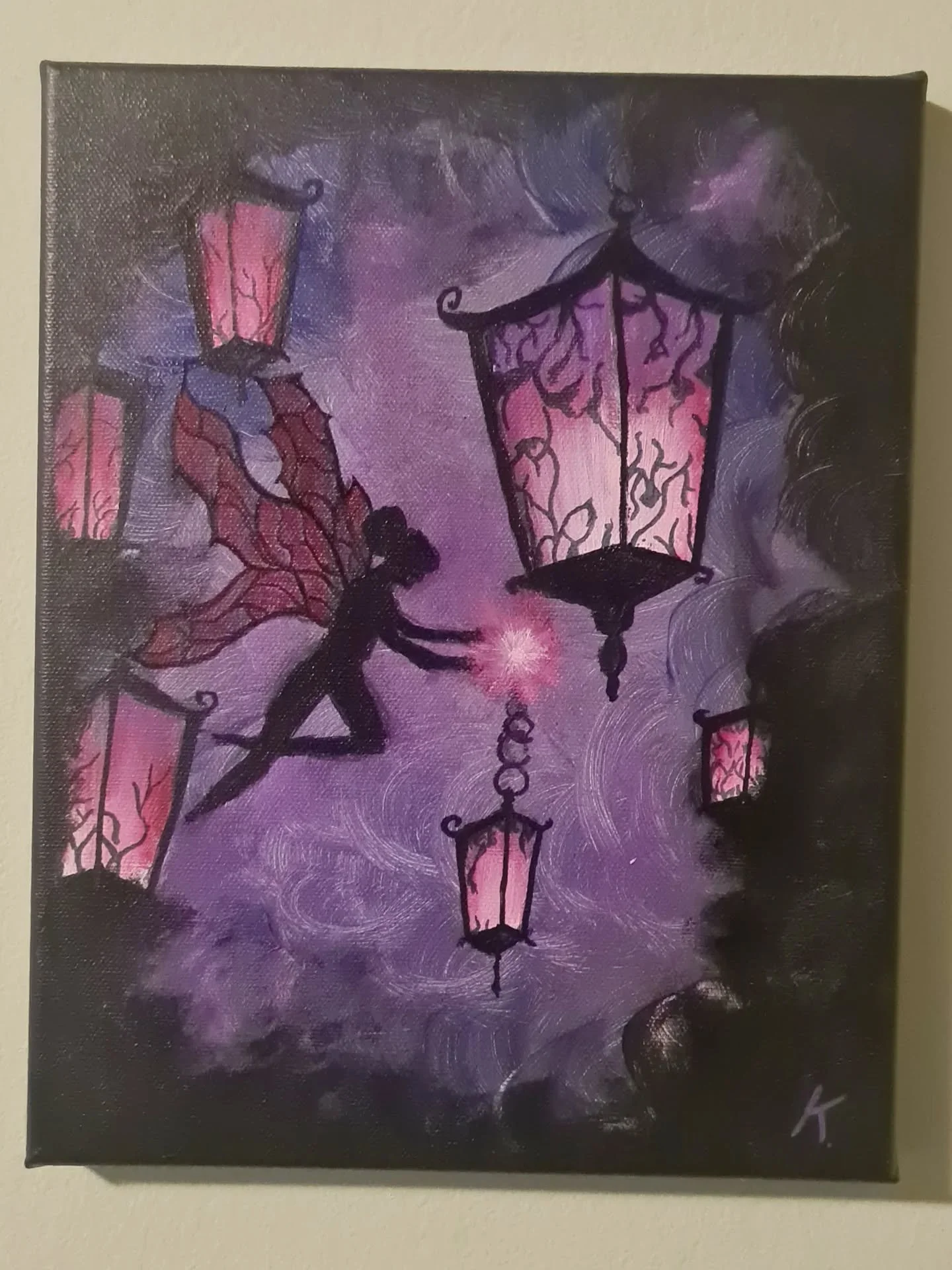 #acryliconcanvas 24&times;30cm
#purplepainting #fairypainting #fantasypainting #nofilter
