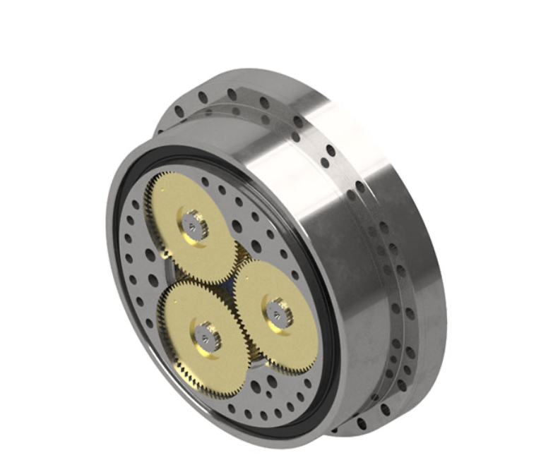 Cycloidal gearboxes with four gold-colored gears inside a circular metal casing.