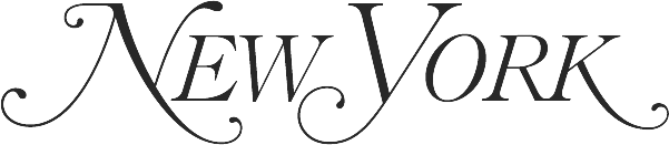 Stylized text reading 'New York' in elegant cursive font.