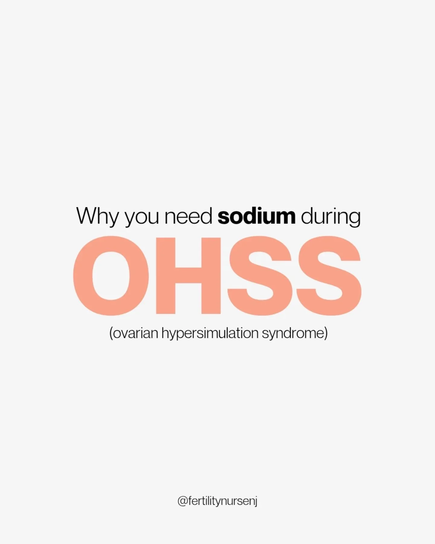 OHSS can make you feel bloated, heavy, and dehydrated all at once.

Here&rsquo;s the truth: cutting out salt won&rsquo;t help.

When fluid leaks from your blood vessels into your belly, your body actually becomes low on sodium and dehydrated internal