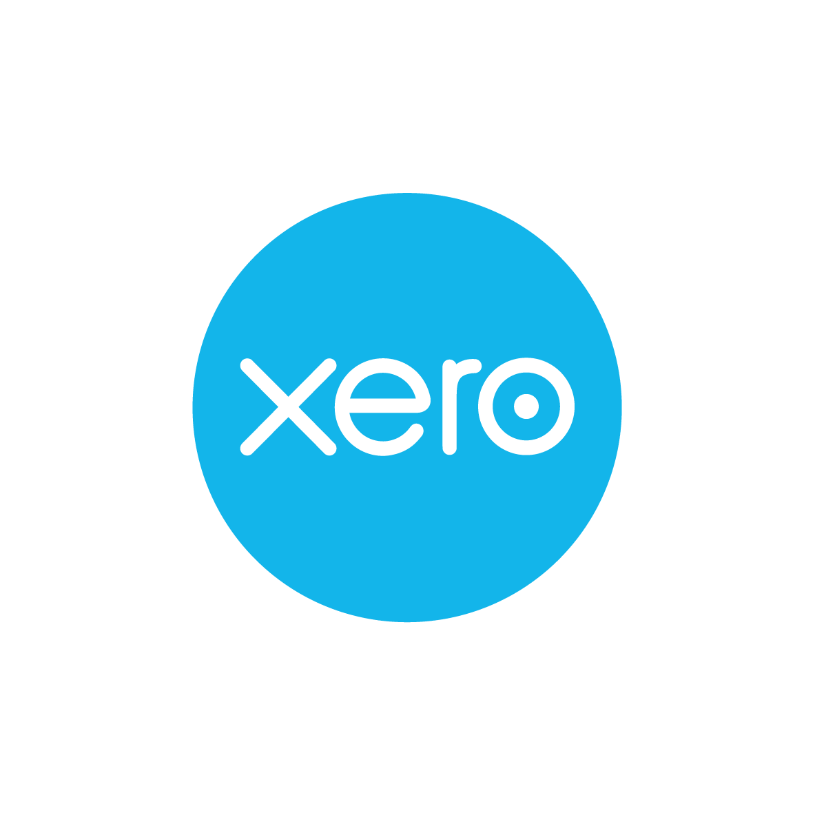 Xero logo, a blue circle with white text that says "xero".