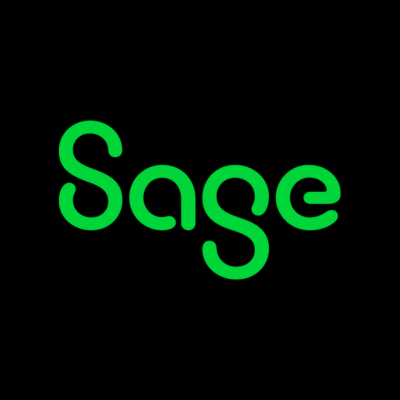 Green text spelling 'Sage' on a black background.