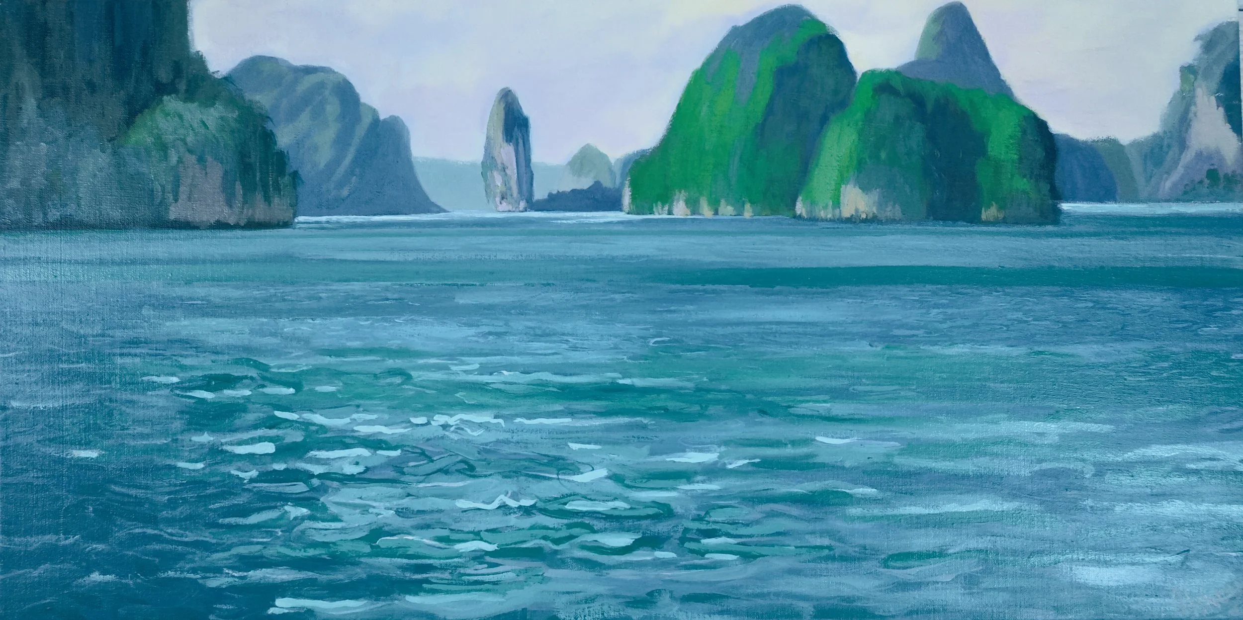 Approaching Phang Nga Bay (60cm x 30cm) Oil on canvas