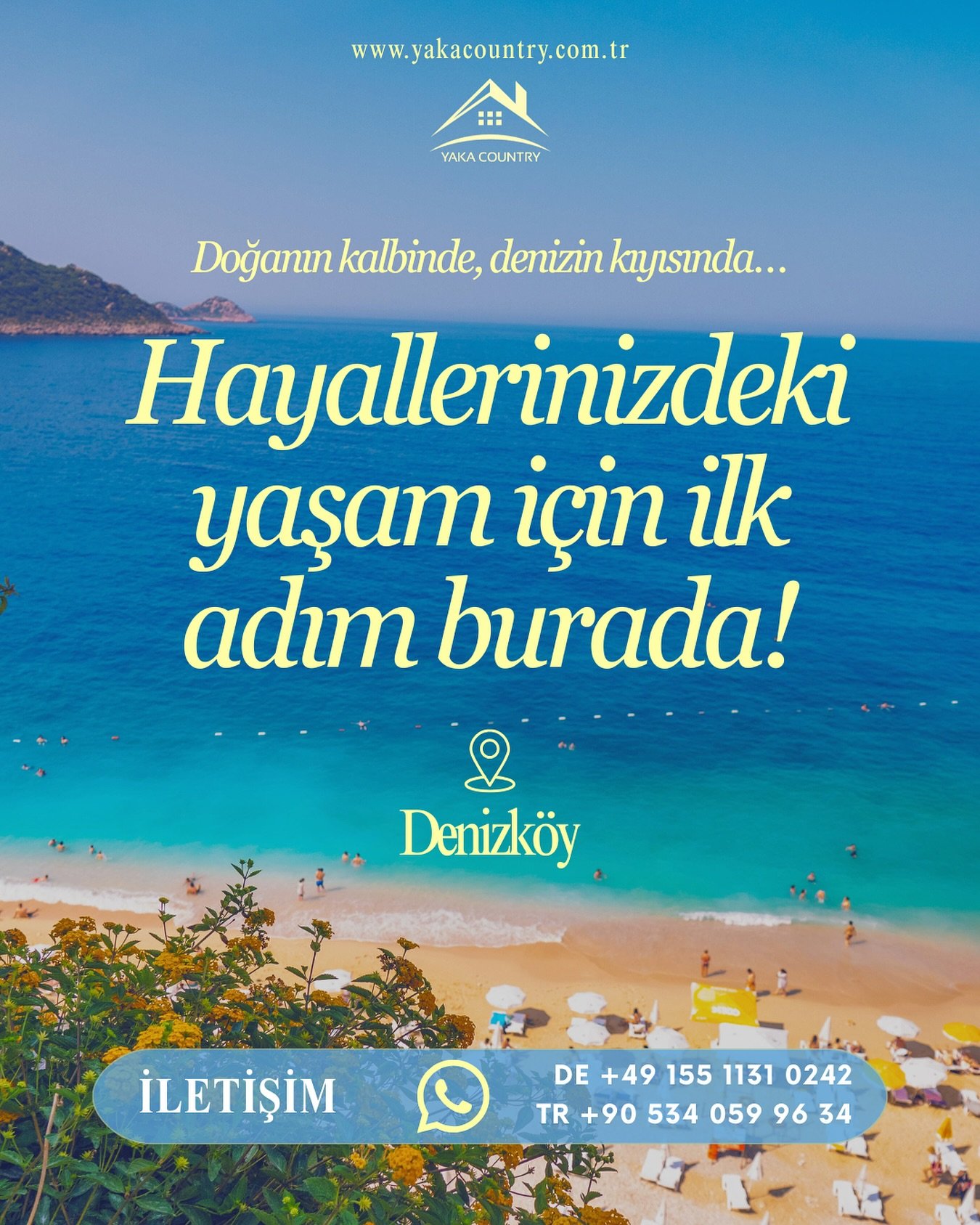 600 m&sup2; arsa, deniz manzarası, huzurlu bir yaşam. 🏡 Kazan&ccedil;lı yatırım artık &ccedil;ok yakın. #YeniBaşlangı&ccedil;

📞 +90 534 059 96 34  📞 +49 155 1131 0242  💬 WhatsApp &uuml;zerinden de bize ulaşabilirsiniz  🌐 yakacountry.com.tr ____