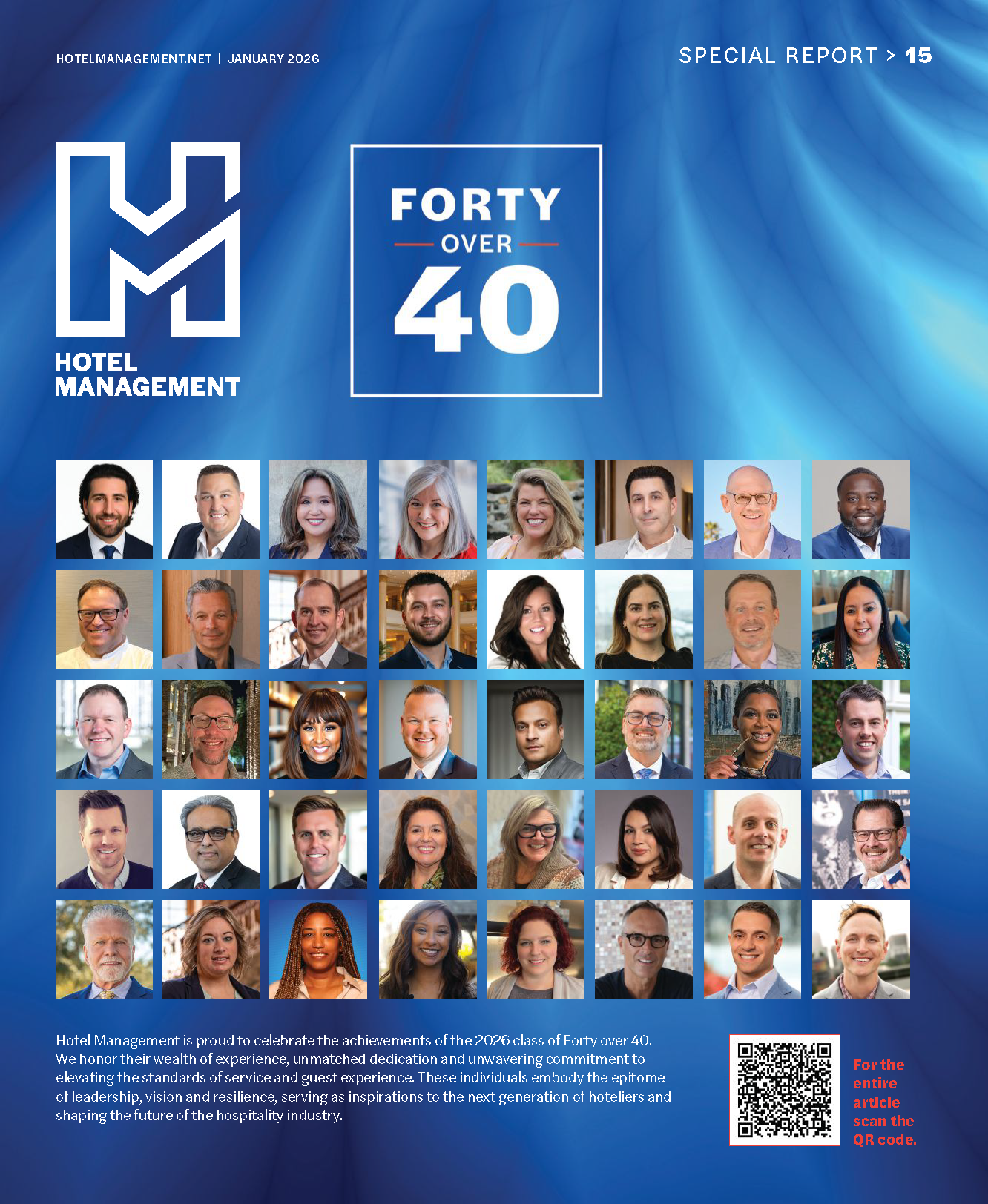 Honored to Be Recognized Among Industry Leaders: Hotel Management’s 2026 Forty Over 40