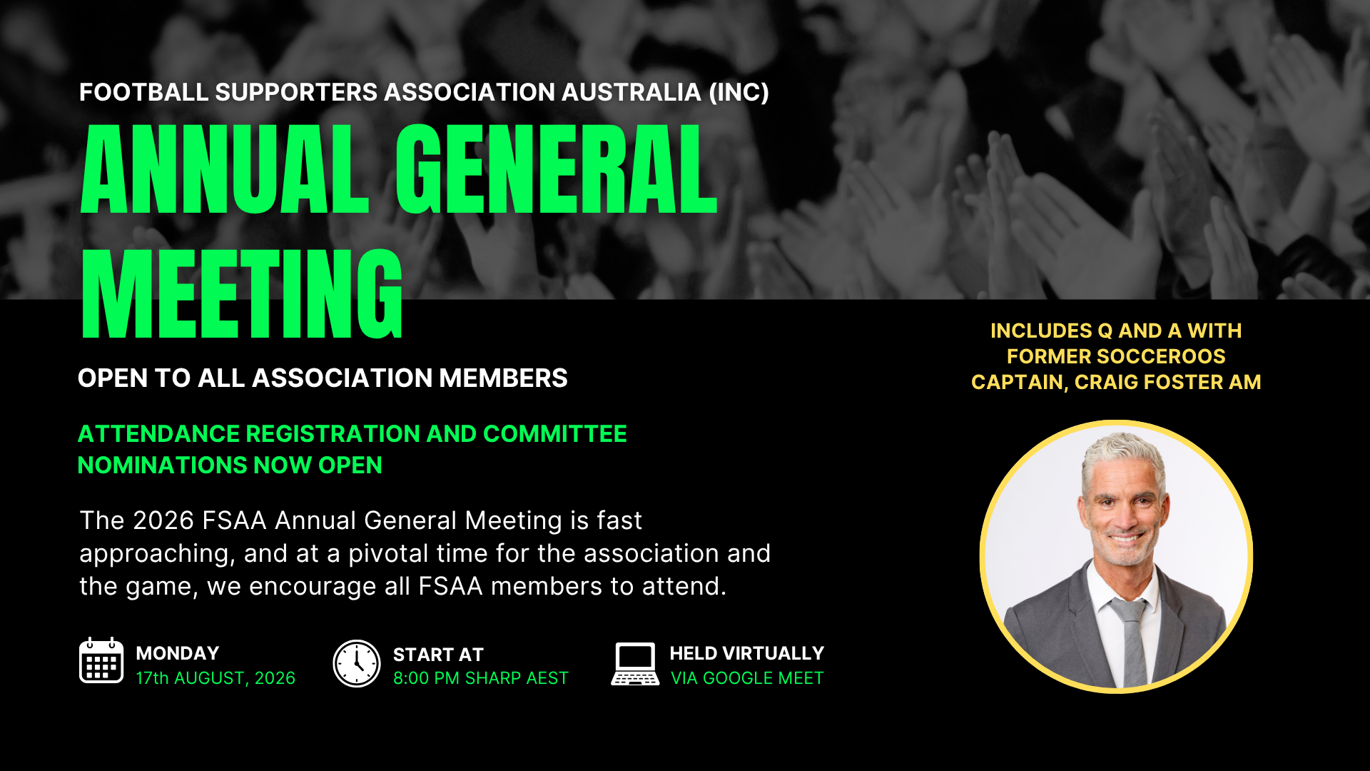 Football Supporters Association Australia (Inc): Notice of Annual General Meeting