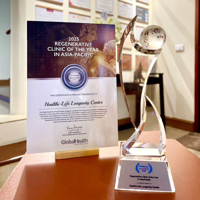 Healthi-Life Longevity Center award for Regenerative Clinic of the Year Asia-Pacific