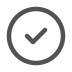 Une icône de vérification dans un cercle, noire sur fond blanc.