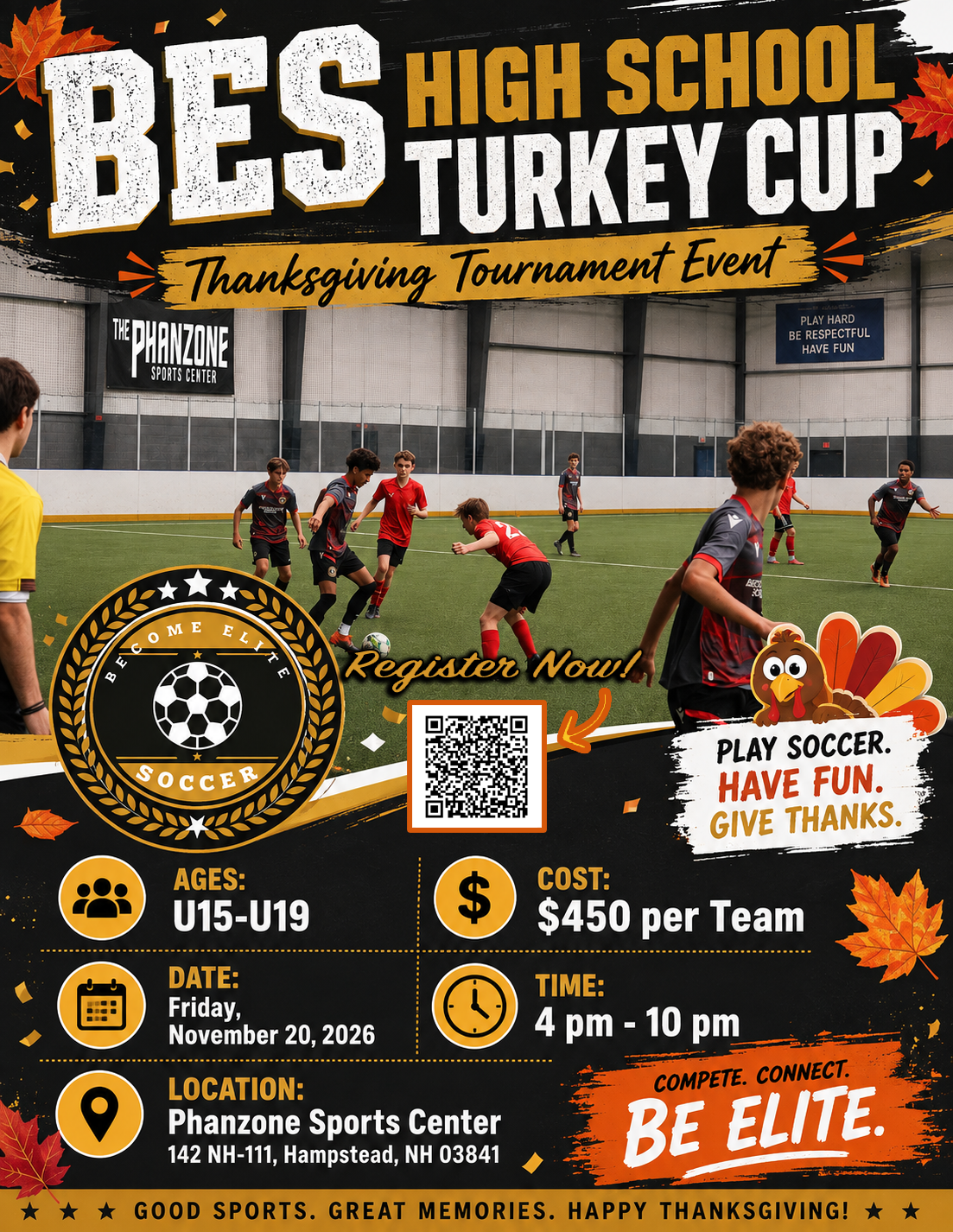 become elite soccer turkey cup high school tournament flyer
