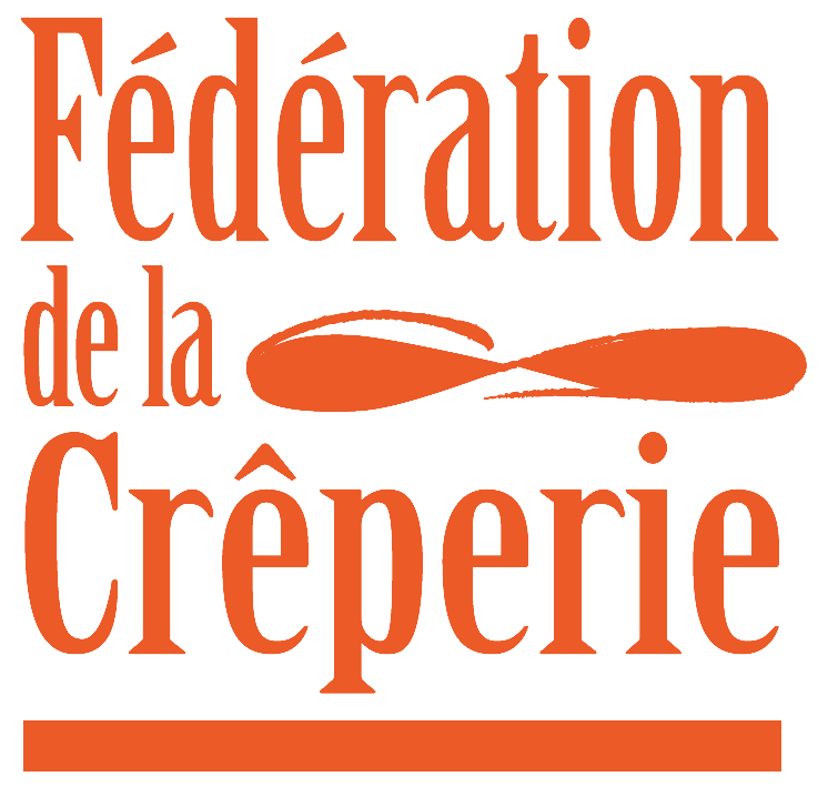 Logo of the Crêperie Federation in orange text on a black background.