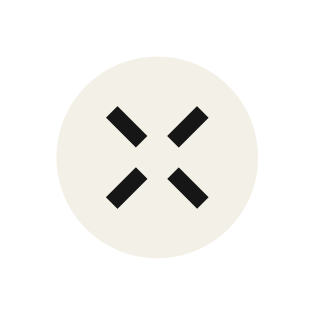 Cancel or close button icon with a white circle and a black X symbol
