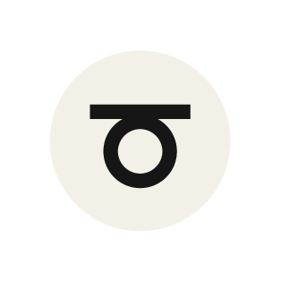 Symbol of a zodiac or astrological sign in black and white, representing Taurus.