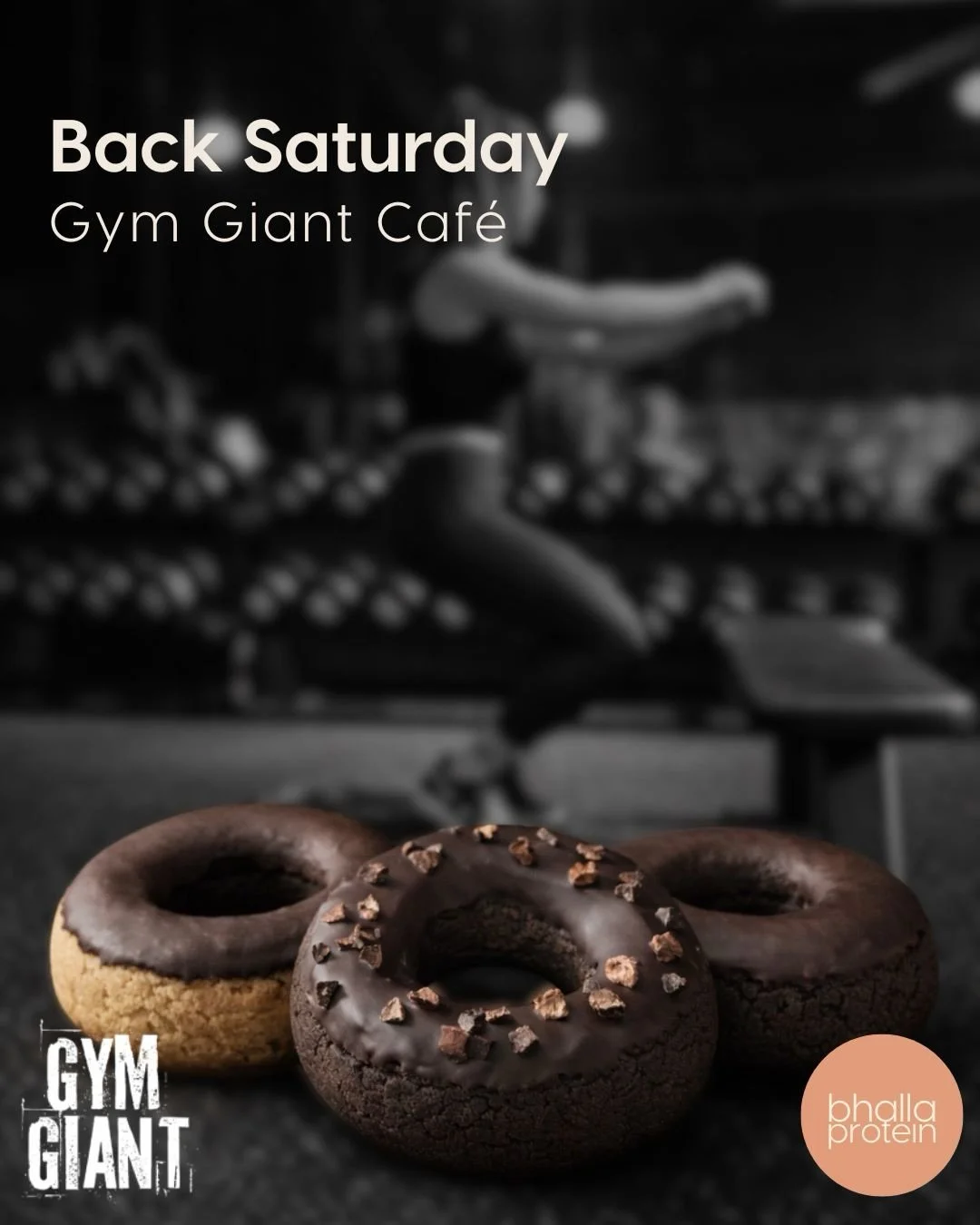 You bring the effort. 
We&rsquo;ll bring the healthy snacks.

Bhalla Protein donuts are back at the Gym Giant Cafe on Saturday, and we&rsquo;re adding chocolate mint to the lineup 🍫🌿

10g protein &bull; 5g fiber &bull; under 180 calories 

#bhallap