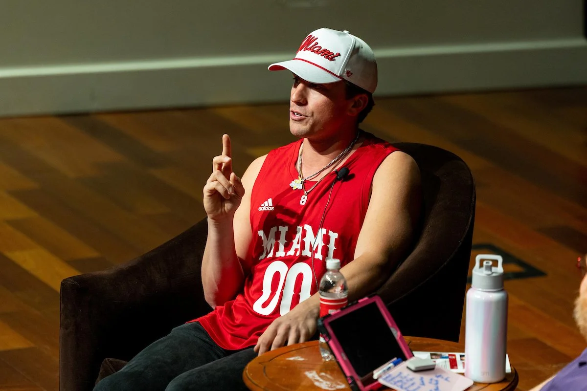 Lots of fun and lessons learned from @jacksonolson_ the other night with @mulectureseries! ⚾

Great opportunity for Miami and our @miamioh_slam students to hear insights on leadership and media in the sports industry. 

Fingers crossed we can get in 