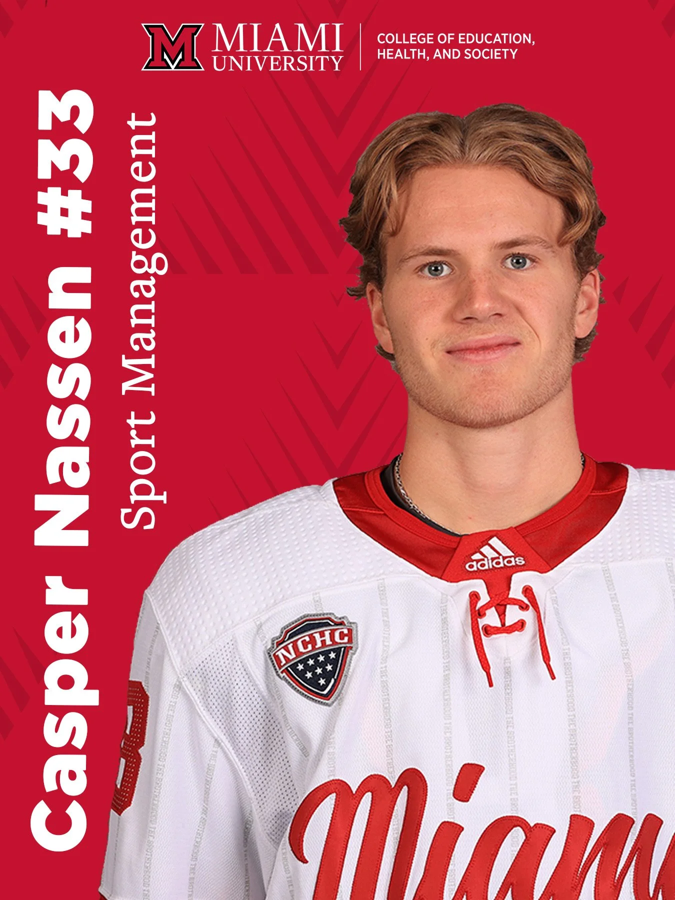 Proud to shoutout sport management major Casper N&auml;ss&eacute;n for a season defined by effort, teamwork, and dedication on and off the ice.

Keep the wins coming, RedHawks!