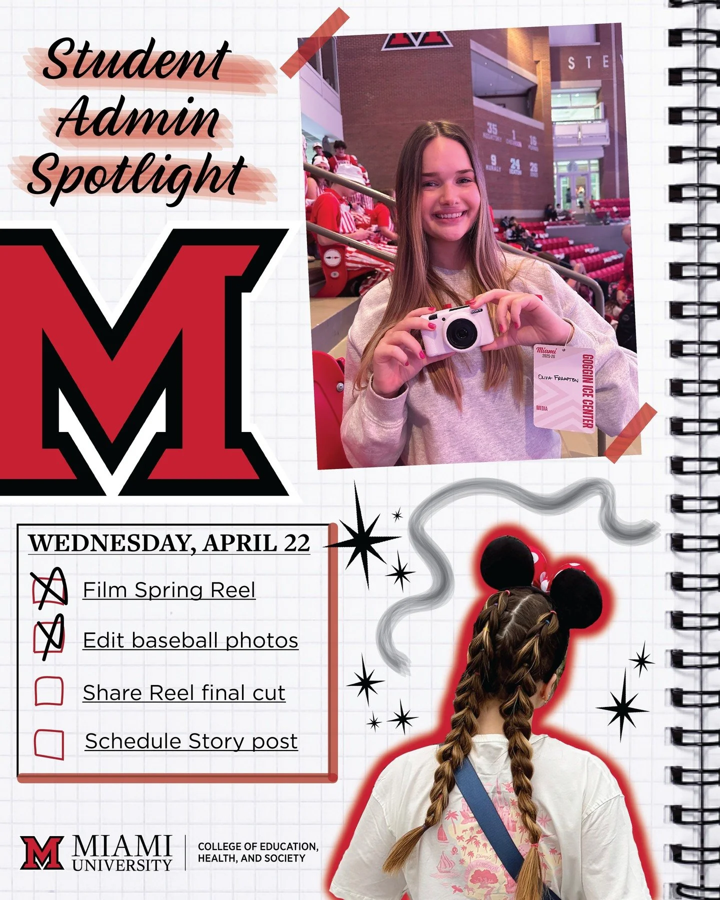 Meet your wonderful student admin! 

Olivia is constantly capturing amazing content for our EHS social platforms, from hockey photos to campus beauty videos, and yes, even the meme posts. 

She has helped us grow so much across channels, and we are c