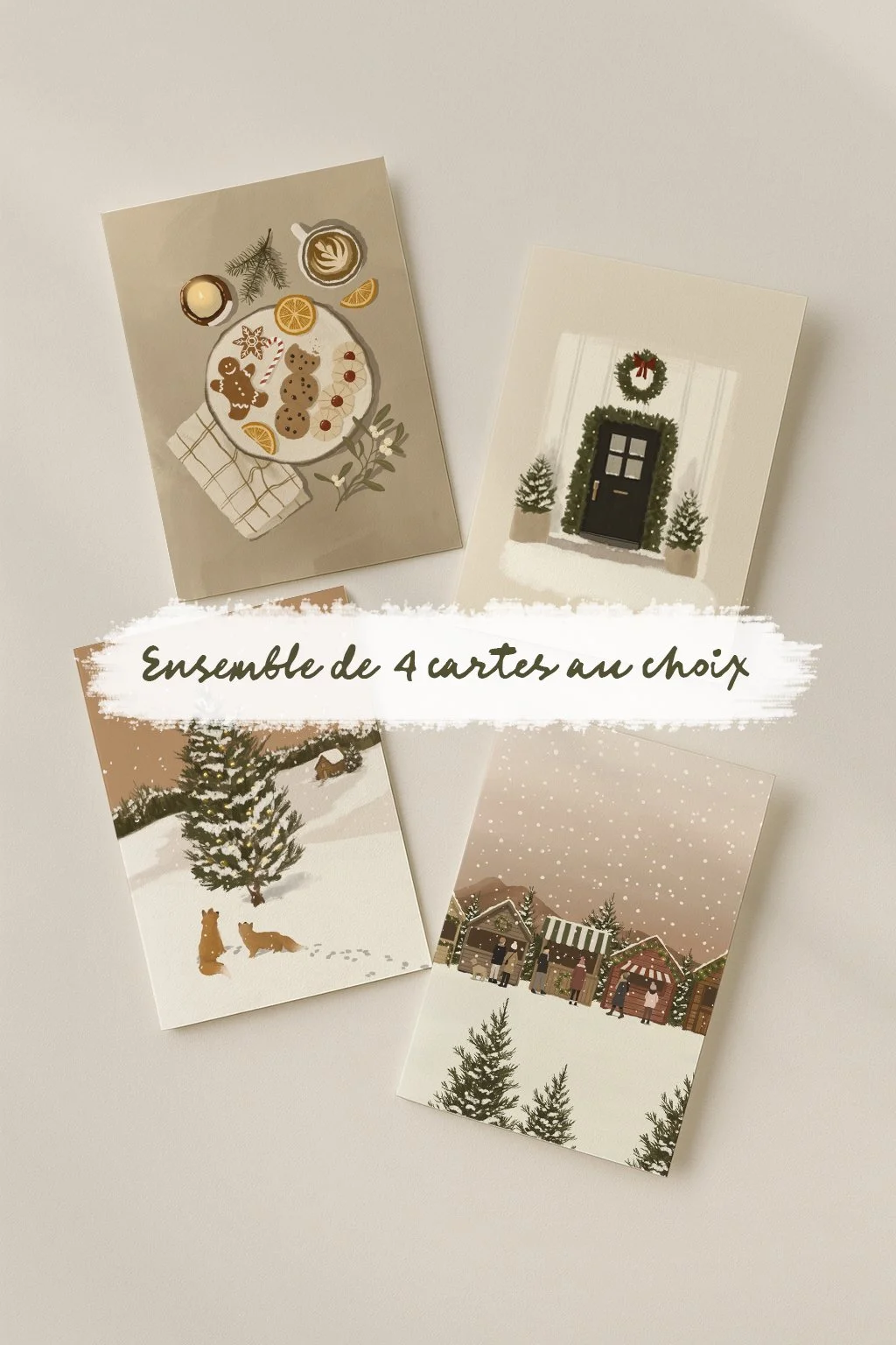 Ensemble de 4 cartes au choix