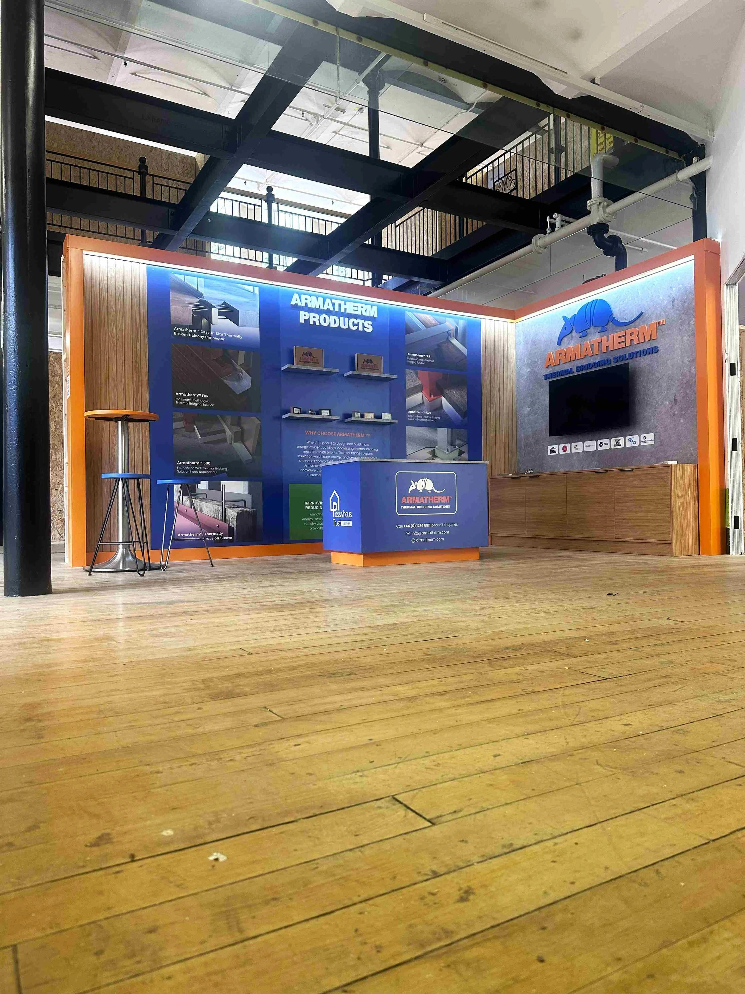 Armatherm permanent exhibition stand at the Passive House Centre of Excellence, designed and built by Foundry Studio