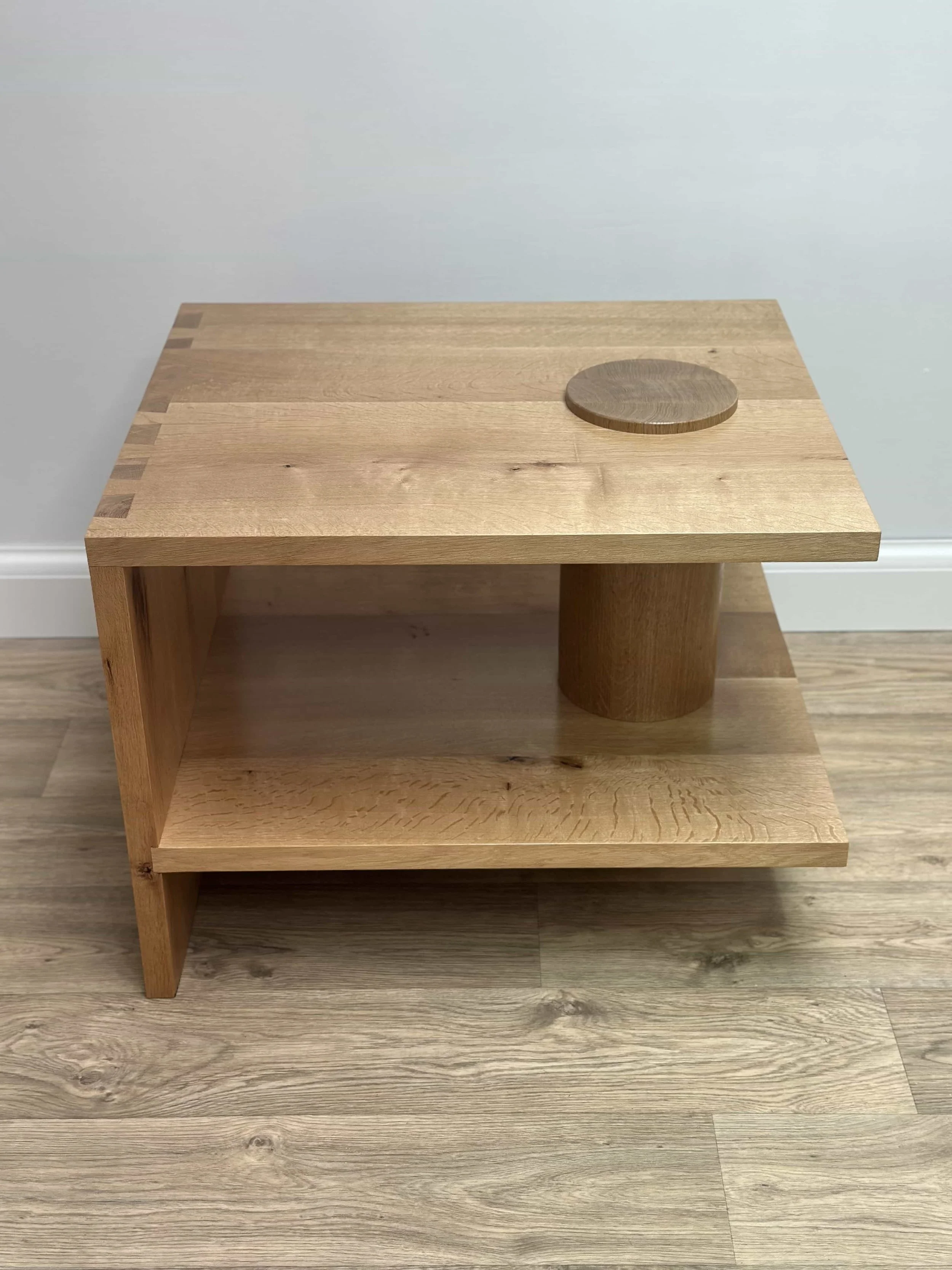 Bespoke oak side table with dovetail joints