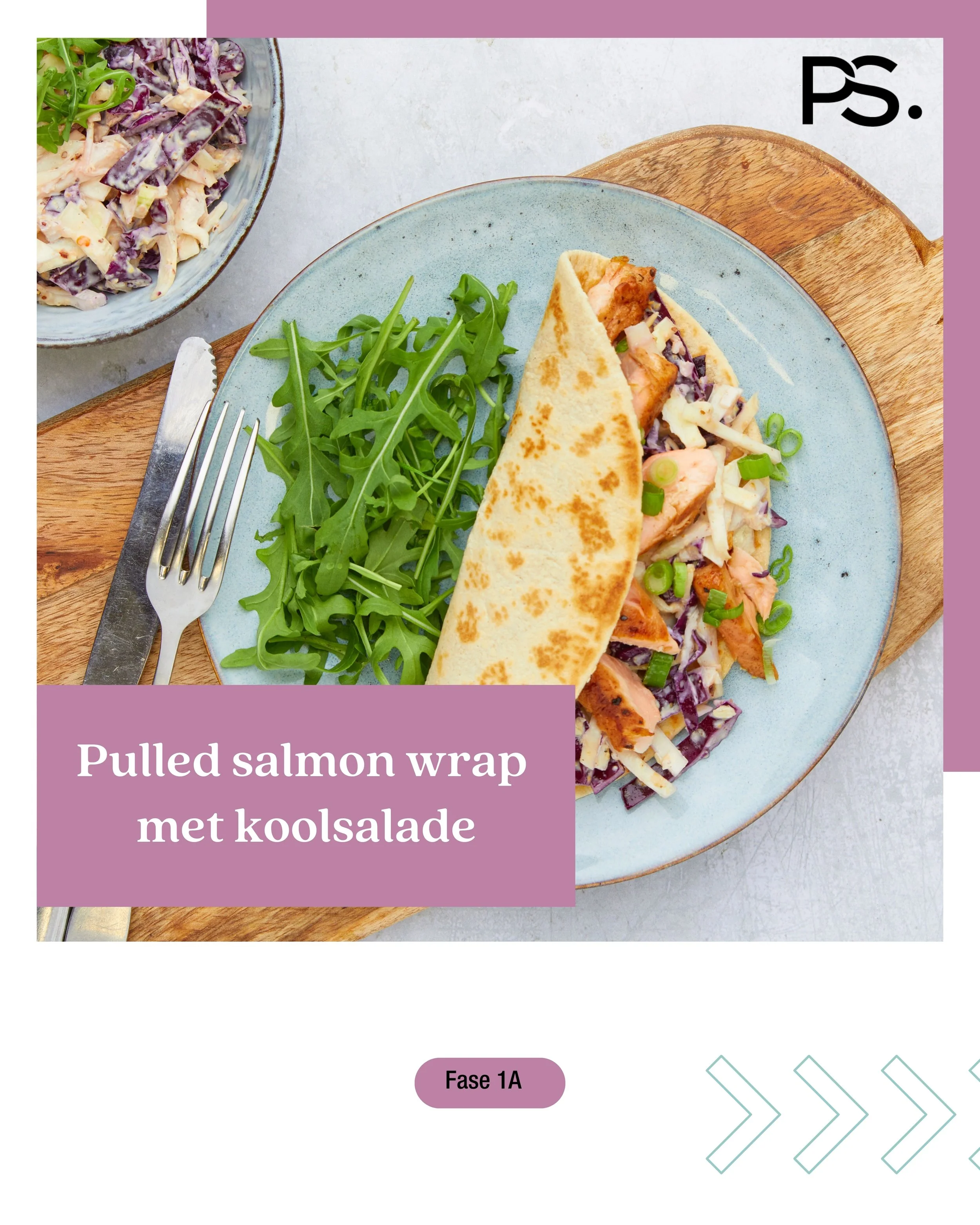 Pulled salmon wrap met koolsalade
