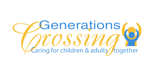 Logo for Generations Crossing with the slogan 'Caring for children & adults together'