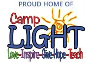 Camp Light logo with words 'Love, Inspire, Give, Hope, Teach' below it.