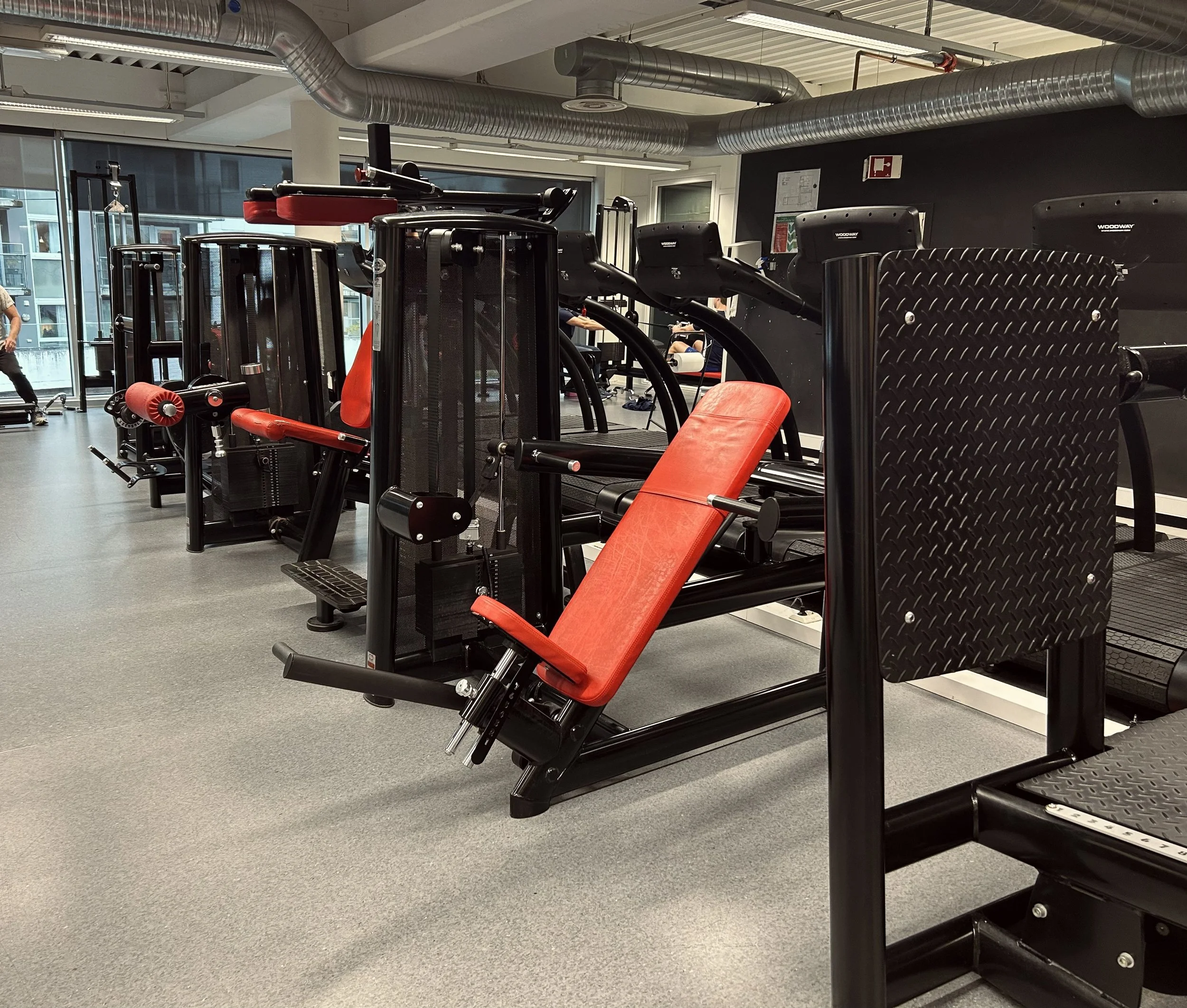 Gym 80 vektmagasin maskiner, skulderpress, leg exension, lår curl