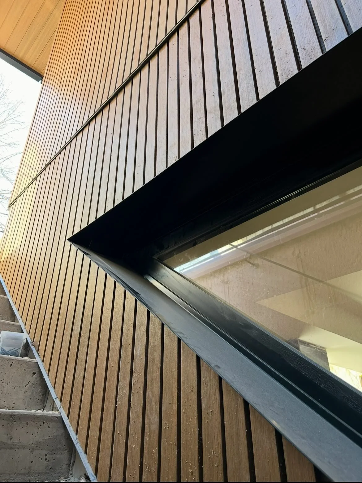 Great work by our siding &amp; cladding team! On this project we installed Newtech fluted panels, Newtech composite wood soffit and custom black 24 gauge steel flashings!

#torontocustomhomes #torontobuilders #torontorenovation #sidingcontractor #tor