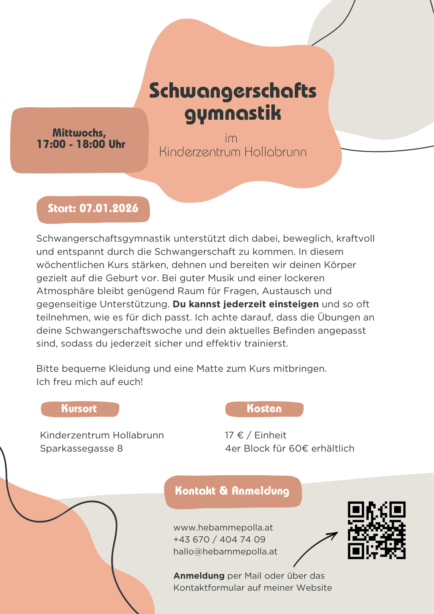 Schwangerschaftsgymnastik im Kinderzentrum Hollabrunn