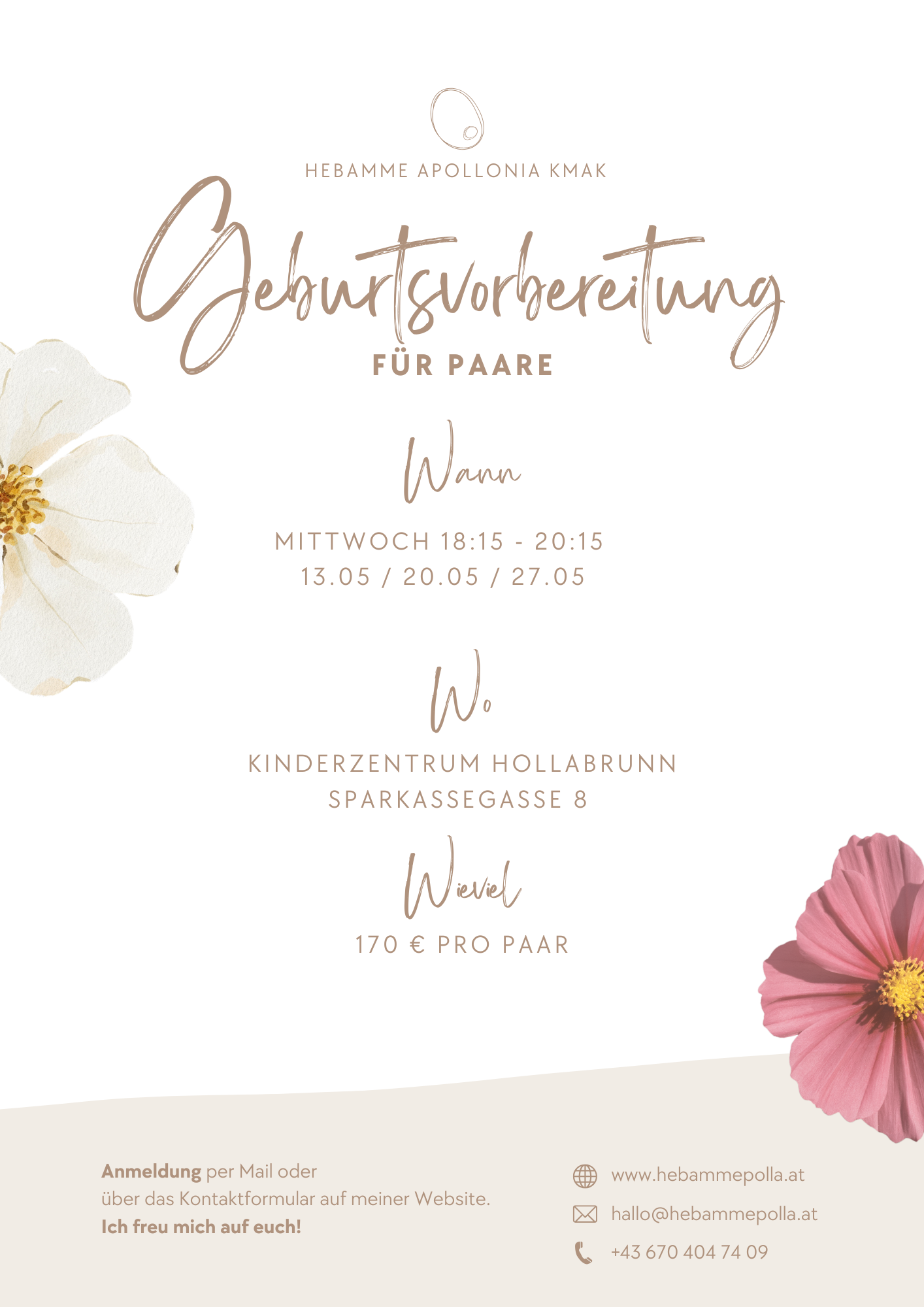 Geburtsvorbereitung für Paare im Kinderzentrum Hollabrunn mit Hebamme Apollonia Kmak 