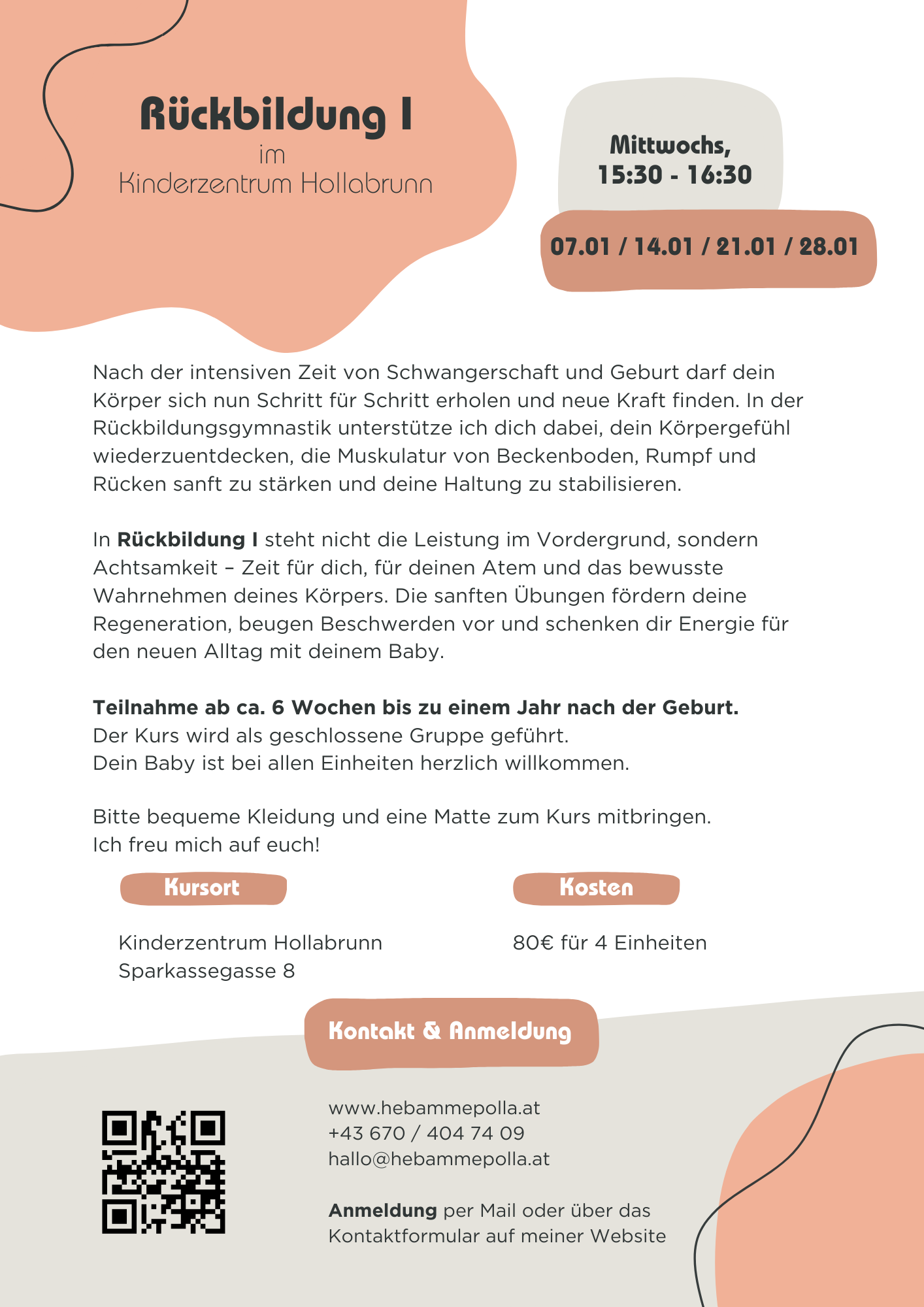 Rückbildung / Rückbildungskurs / Rückbildungsgymnastik im Kinderzentrum Hollabrunn 