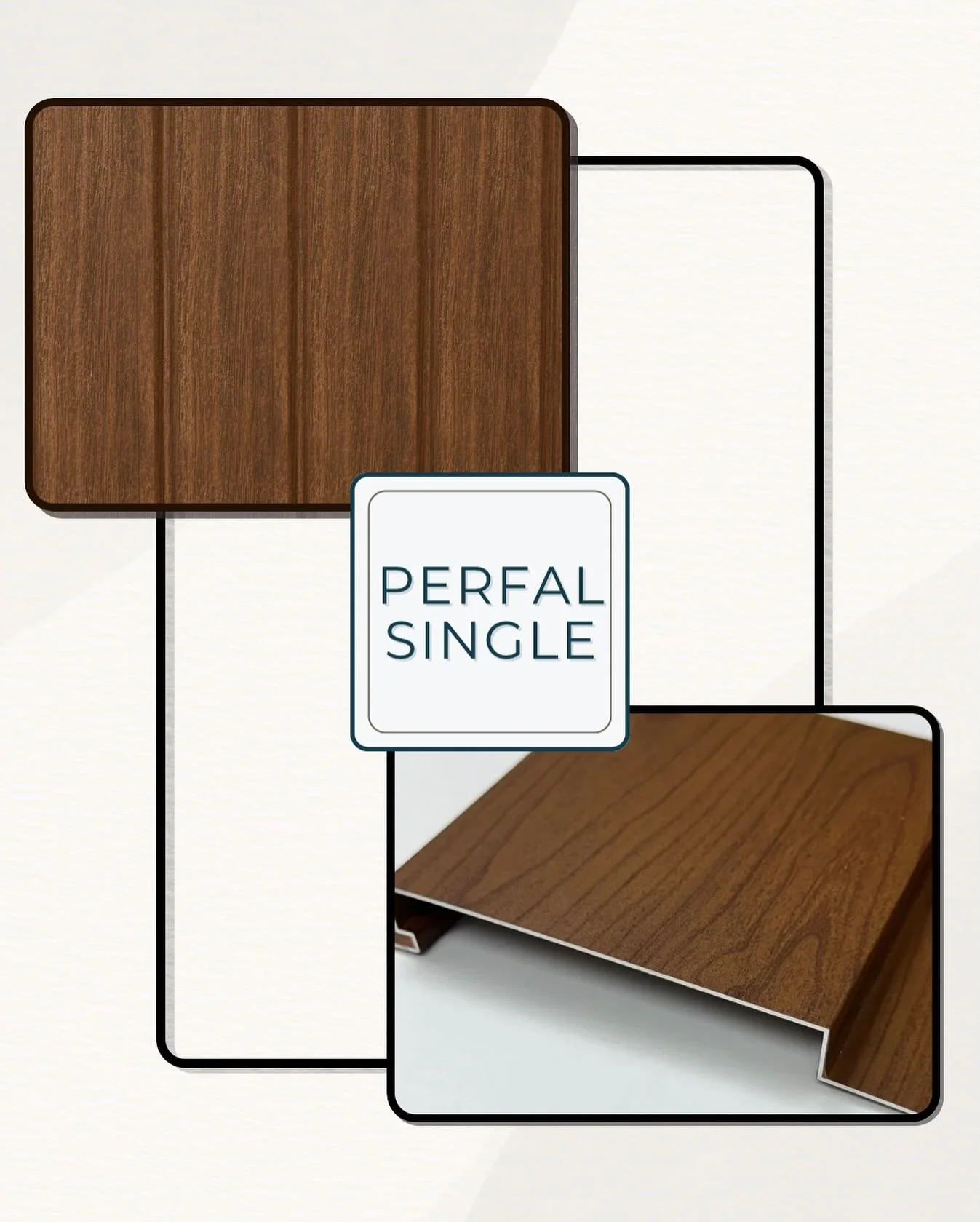 The Perfal Single panel offers a clean, uniform look ideal for exterior facades and soffits.

Our lightest panel is made from 100% recycled aluminum and finished with our signature wood sublimation &mdash; beauty that performs. 💪
