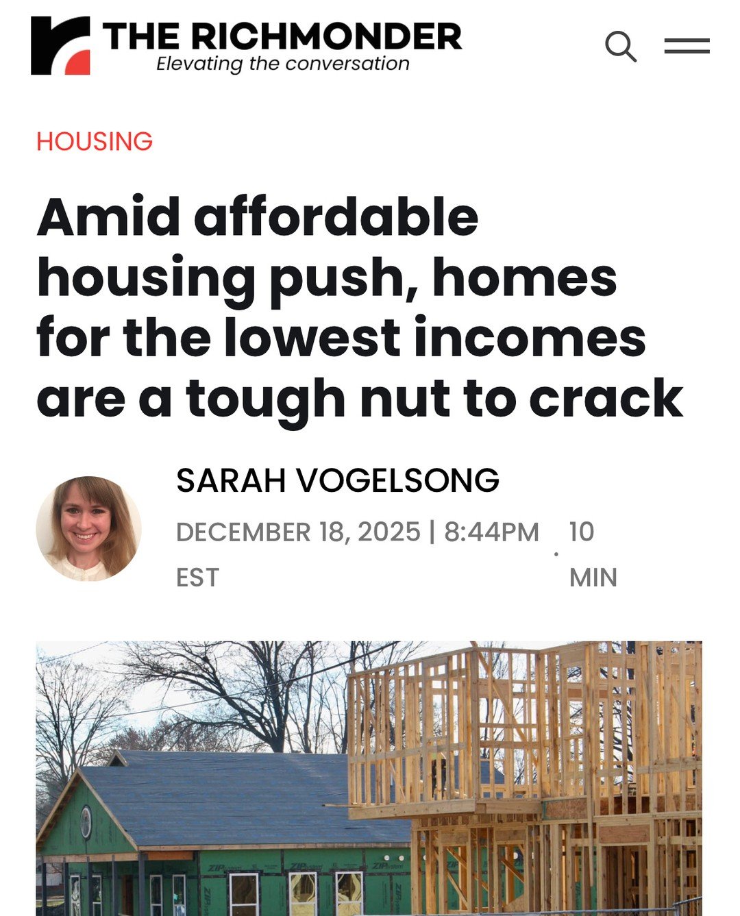 The need for affordable housing in Richmond is greater than ever. As this article from The Richmonder points out, rising construction costs and limited funding make it harder than ever to provide housing for those at the lowest income levels. At proj