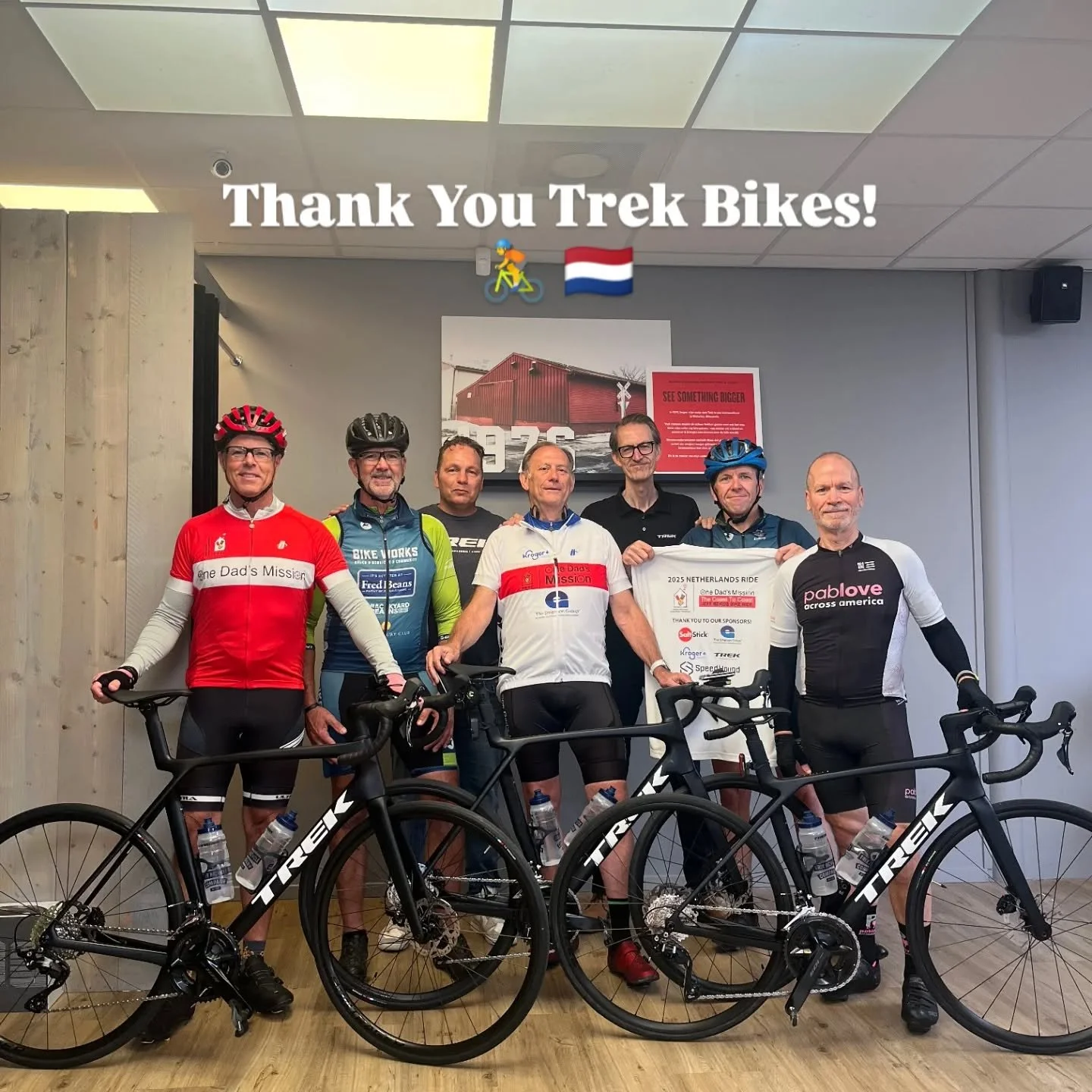 We picked up our bikes at @trekbikesbenelux today! Thank you Mario, Gert, Lars and Dan for getting us all ready! 

Cannot wait to hit the road on Saturday. 🚴💪🏼❤️

@rmhcphilly @rmhc @kinderfonds @homesportevents @nl_netherlands @bikeworkspa @trekbi