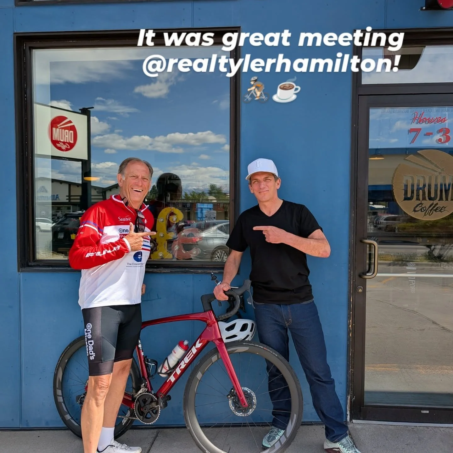 Stopped at the @drumcoffee in Missoula, MT and spent some time talking to Tyler Hamilton. It was fantastic to talk to him about cycling, family and supporting great causes!

#helpingothers #missoula #rmhc #multiplesclerosissociety