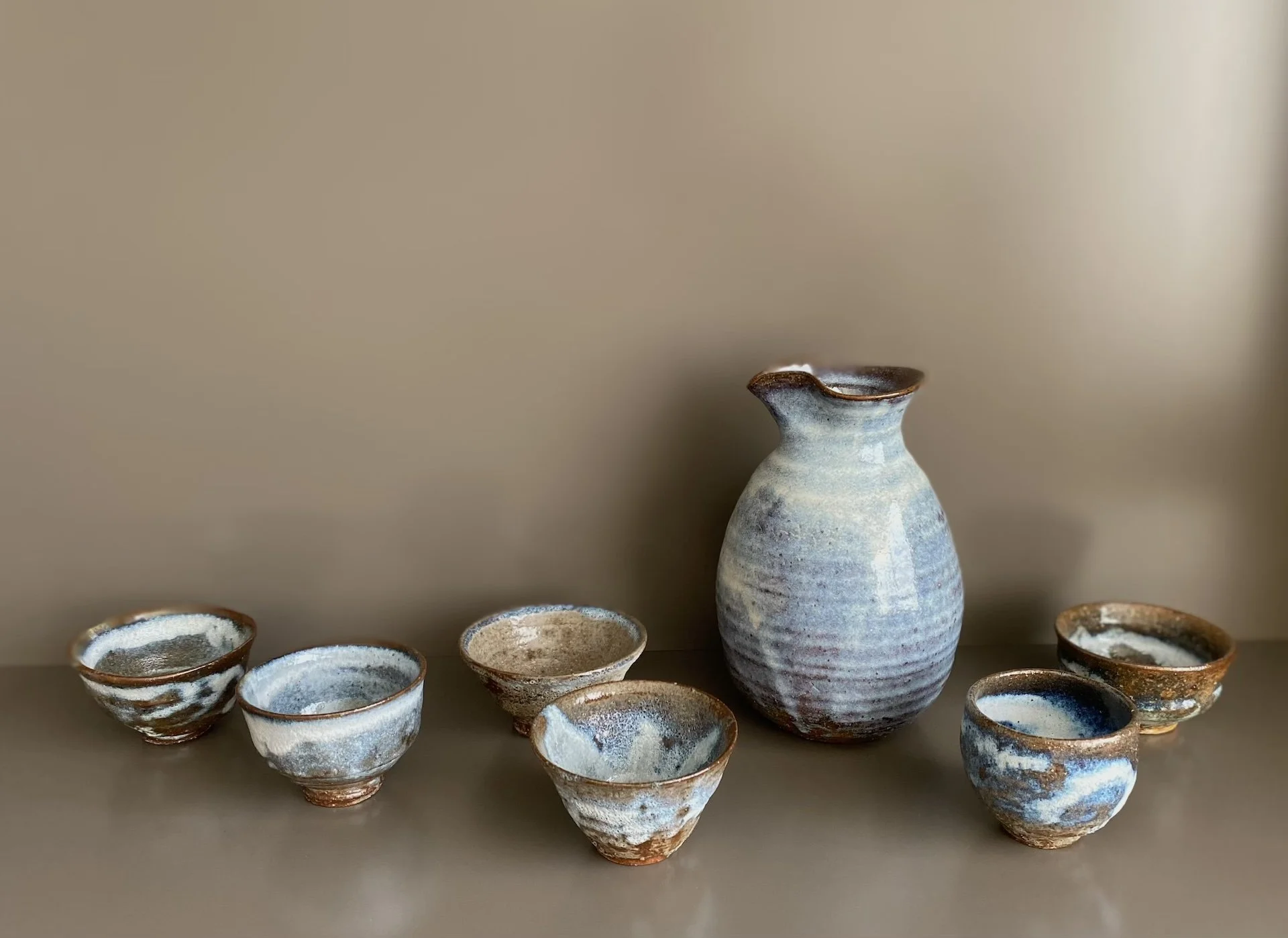 Wine carafe and 2 sake cups.jpg