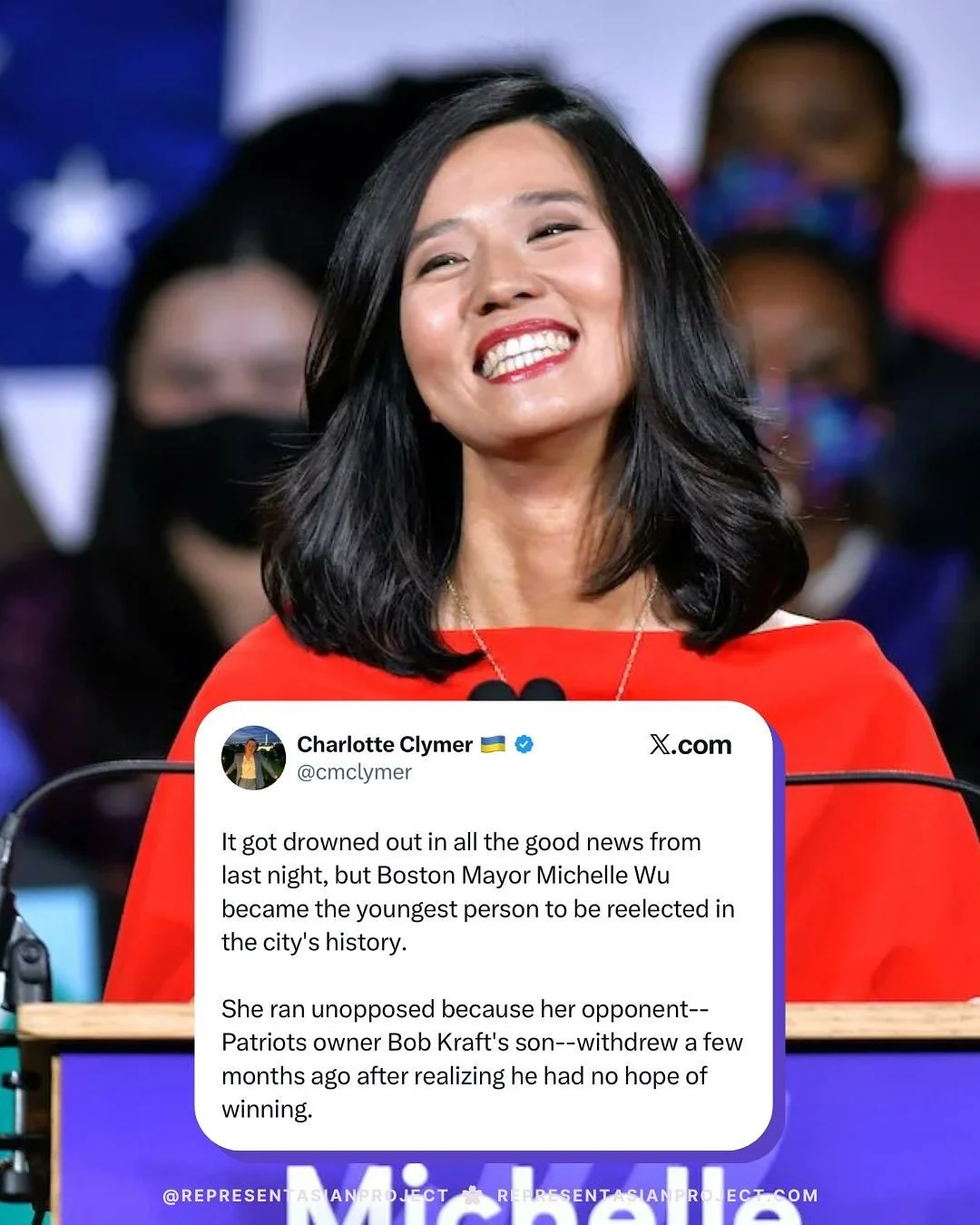A moment of appreciation for Boston Mayor @wutrain, the youngest person to be reelected in the city&rsquo;s history. 👏🏼👏🏼👏🏼👏🏼👏🏼